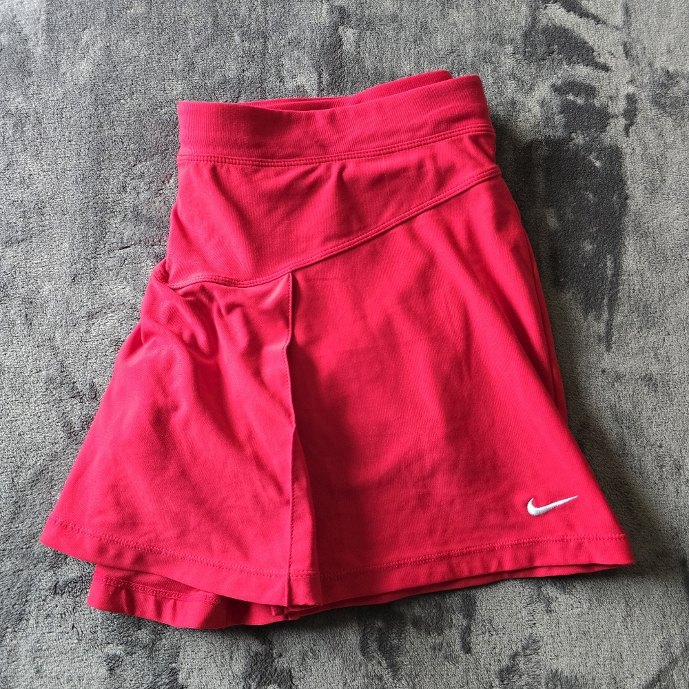 Nike Bright Pink Women's Athletic Skort with White Swoosh